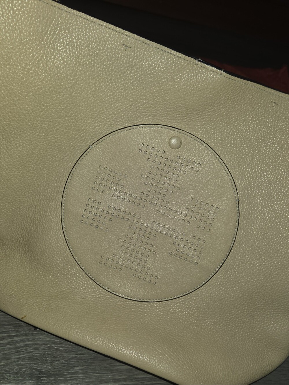 Tory Burch Perforated Logo Tote - Beige - Picture 12 of 13